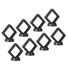 8Pcs 3D Floating Display Case, Coin Display Holder Case Black, 2.8x2.8