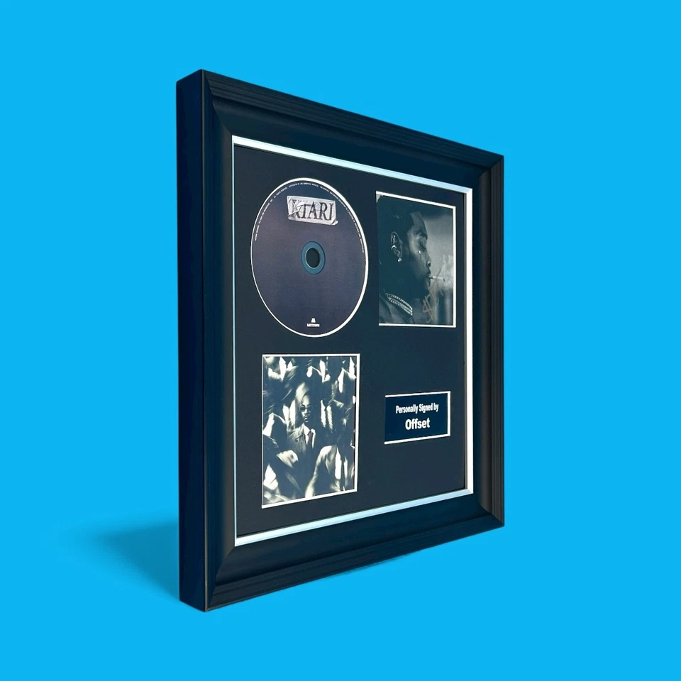 Offset SIGNED Kiari Luxury Wooden Framed CD Photo Display COA Autographed Music - Image 2 of 4