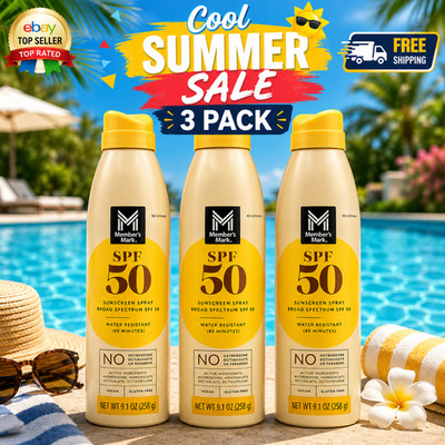 Member's Mark SPF 50 Sunscreen Spray 3-Pack - Broad Spectrum, Water Resistant 80