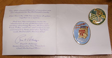 RARE PAIR OF McDONALD'S PINS FROM 1990 & 1994 SALES AND ADVERTISING CONVENTION