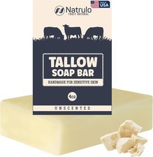 Beef Tallow Soap Bar All Natural Grass Fed Tallow Soap Unscented Face Body