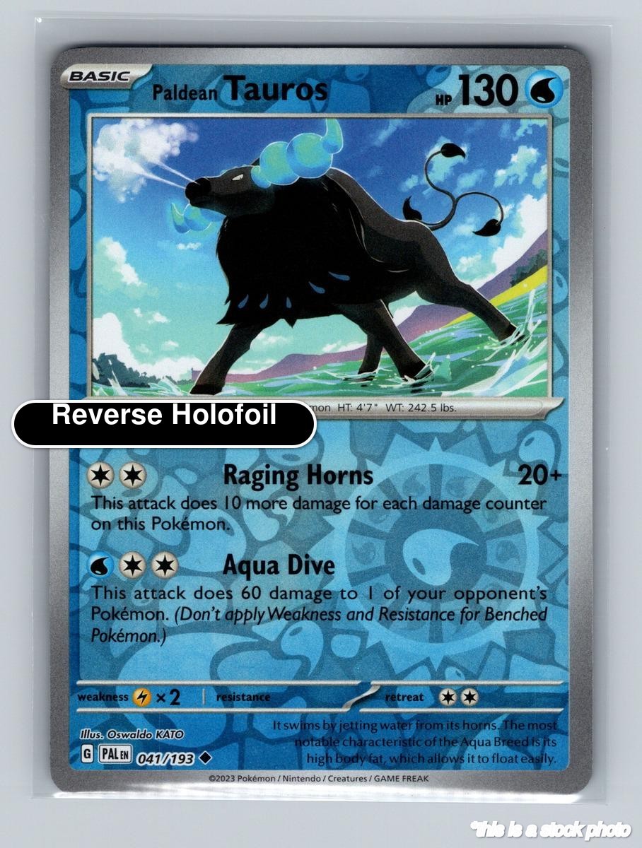 Paldean Tauros PAL 041/193 Pokémon Paldea Evolved Uncommon Reverse Holofoil E...
