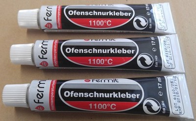 Dichtschnurkleber Ofenschnurkleber Hochtemperaturkleber Dichtung 1100°C Fermi...