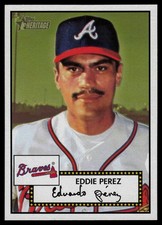 2001 Topps Heritage #25 Eddie Perez Red Back Atlanta Braves