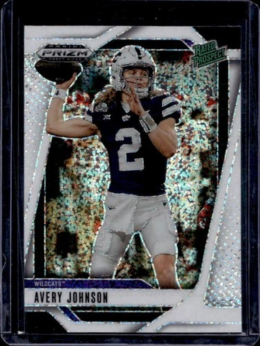 2025 Panini Prizm Draft Picks Football White Sparkle Avery Johnson #29
