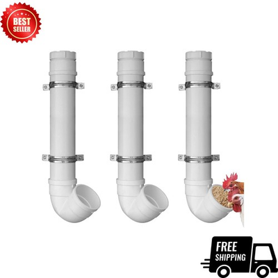 #ad 3 Pack PVC Chicken Feeder 6 lb Automatic No Waste $54.99
