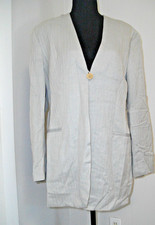 Women's Giorgio Armani Beige Herringbone Blazer Jacket Single Button , Lined