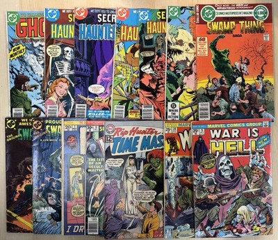 Mix Horror Comic Lot 14x, War is Hell #9, Swamp Sage, Rip Hunter, v4 Secrets HH