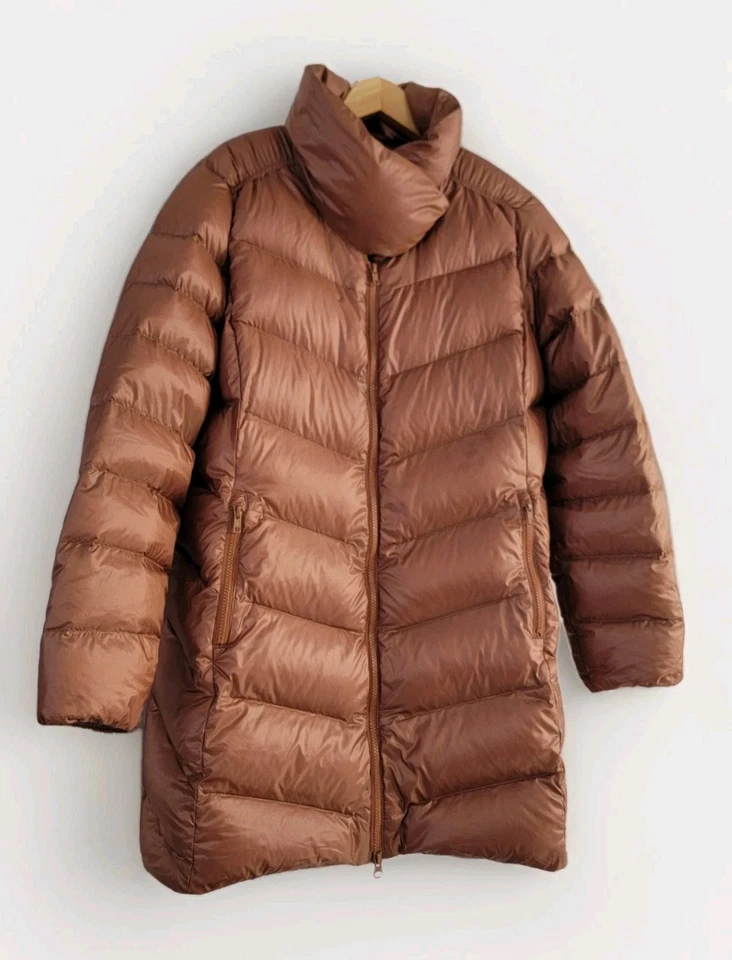 LL Bean Jacket Womens Downtek Puffer Down Parka Water Repellent XL Copper Rust - Image 2 of 4