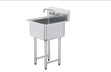 SVOPES Stainless Steel Prep and Utility Sink, 1 Compartment Free Standing Sink