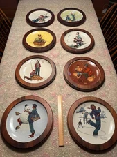 Set of  8 Norman Rockwell Collector Plates – Knowles / Bradex Limited Editions 