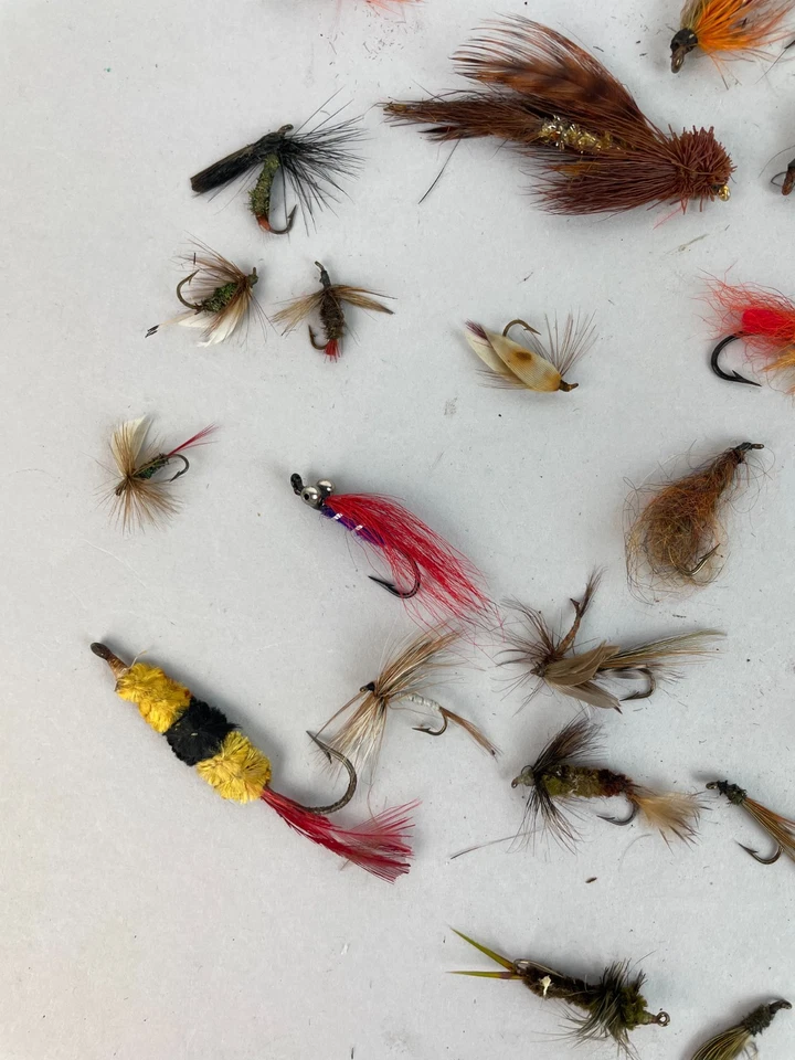 Lote Pesca con Mosca - 29 Moscas Húmedas Vintage Años 50-70 EE. UU., L1 Foto 4 de 4