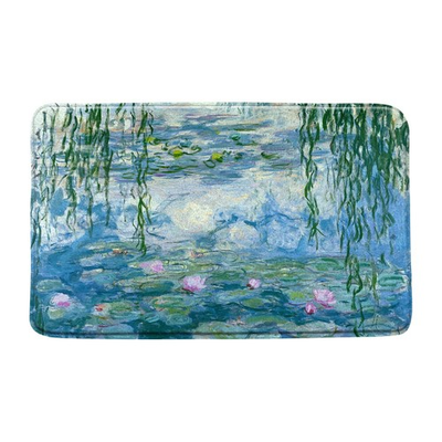 #ad Famous Painting Bath mat Oil Painting Art Classic Retro Monet Water Lily Star... $28.75