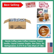French Vanilla Liquid Coffee Creamer Singles, 180 Count, Non-Dairy Convenience