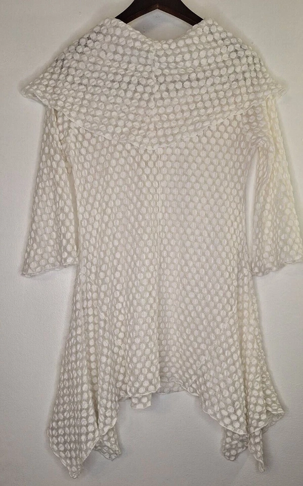 IC by CONNIE K Sheer Asymmetric Tunic Top Women's Sz M Boho Lagenlook Casual Y2K - Image 2 of 4