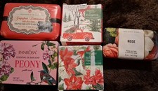 Lot Of 5 NIP Shea Butter Essential Oil Bar Soap Peony,Evergreen,Rose...