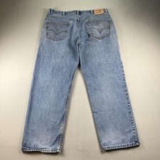 Levis 550 Jeans Mens 40x30 Blue Denim Relaxed Fit Straight Leg Light Stone Wash