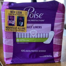 Poise 3-in-1 Incontinence Liners 2 Very Light Absorbency Long Length 44 Ct