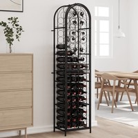 Weinregal FüR 73 Flaschen Schwarz 45X36X200 Cm Schmiedeeisen