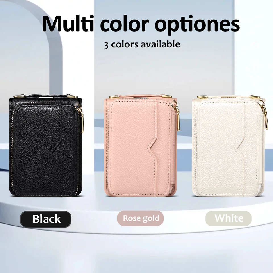 For Samsung Galaxy Z Flip 7 6 5 4 3 Case Wallet Luxury Leather Shockproof Cover - Image 3 of 4