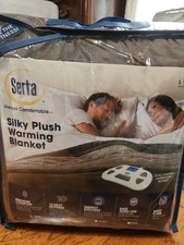Serta Silky Plush Heated Throw Blanket 50"x60" 5 Settings Auto-Off Chocolate New