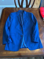 Reaction Kenneth Cole Techni-Cole Blue 2 Button Blazer Sport Coat Size 40L 33W