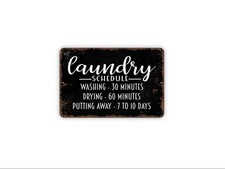 Laundry Room Schedule Sign  Funny Laundry Wall Decor  Metal Sign or Canvas