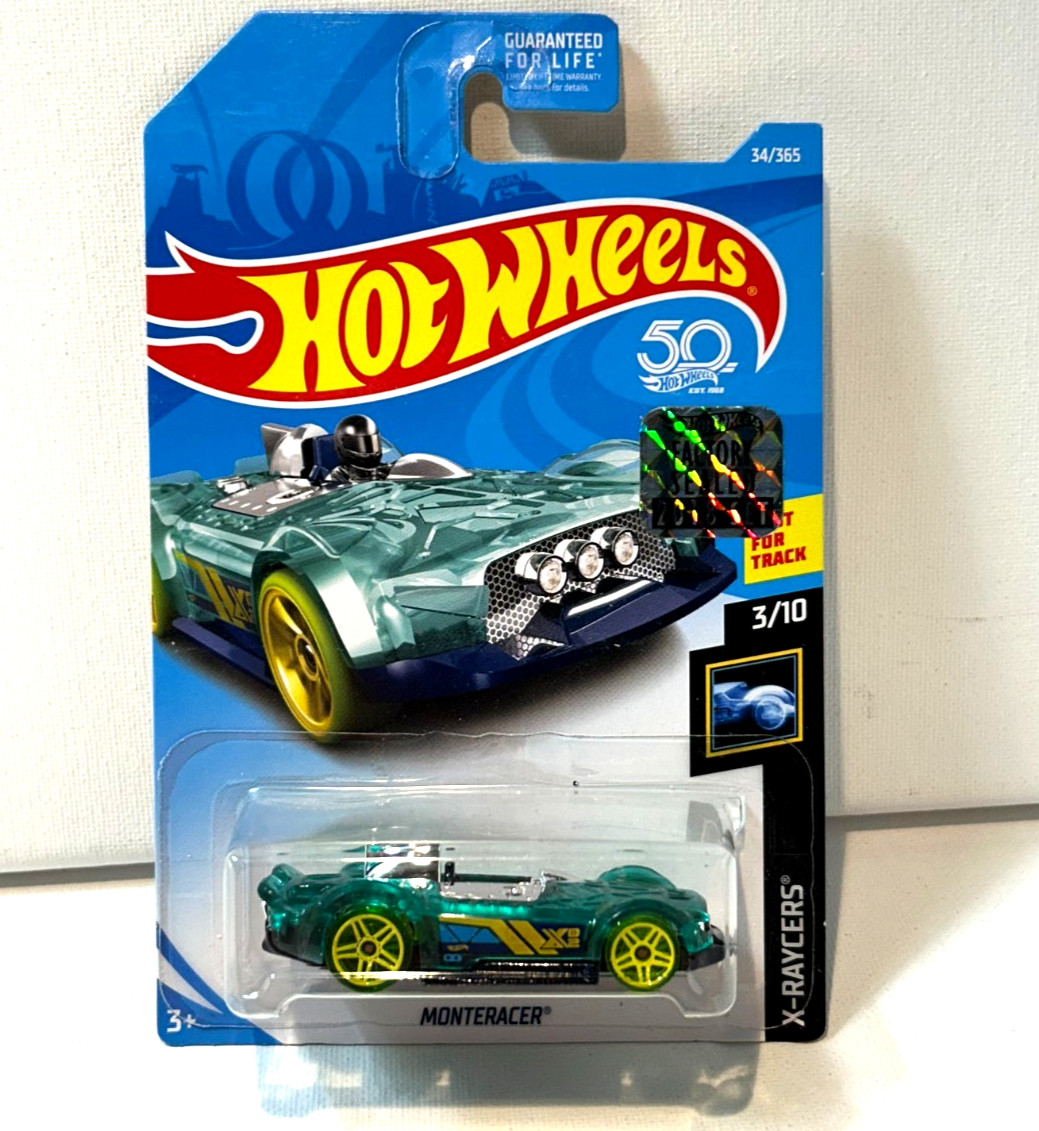 Hot Wheels Green Monteracer X-Raycers 3/10 Factory Sealed 2018 Set 34/365