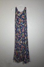 Women Within 1X Sleeveless Maxi Dress Floral Wrinkle Relaxed