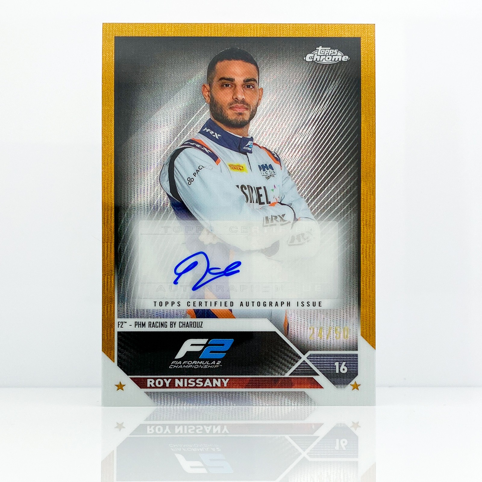 ROY NISSANY - 2023 Topps Chrome F1 - Gold Wave Auto - PHM - 24/50