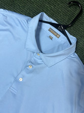 Peter Millar Polo Shirt Mens 2XL Summer Comfort Golf Performance Stretch Blue