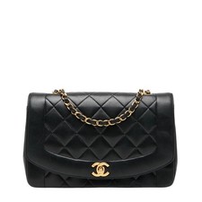 Chanel Matelasse25 Diana Lambskin Shoulder Bag Women Black One Size