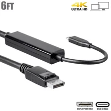 6FT USB-C 3.1 Type C to DisplayPort DP Active Cable 4K@60Hz HDTV MacBook Laptop