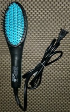 Silky Straight Ceramic Hair Straightening Brush Less Frizz Shine Travel WORKS