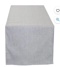 Fennco Styles Gray Striped 100%  Cotton Farmhouse Table Runner 16” X 54”