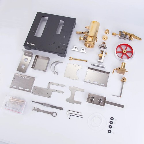 Full Metal DIY Steam Engine Model Horizontal Boiler Centrifugal Flyball Governor - Photo 12 sur 13