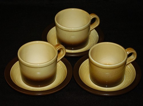 Juego de 3 tazas de café de gres vintage franciscanos hechos en Inglaterra años 60 - Imagen 2 de 6