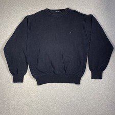 VIntage Nautica Sweater Men  s Size XL Knit Embroidered Logo Navy Blue Pullover