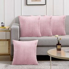 Large Velvet Cushion Covers 18x18" Extra Filled Cushions Square Pillow Inserts