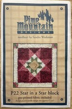 PINE MOUNTAIN Designs PUNCH NEEDLE PATTERN ONLY Star In Star Block NO FABRIC
