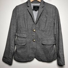 J. Crew Women Schoolboy Blazer Jacket 2 Gray Wool Preppy Academia Old Money