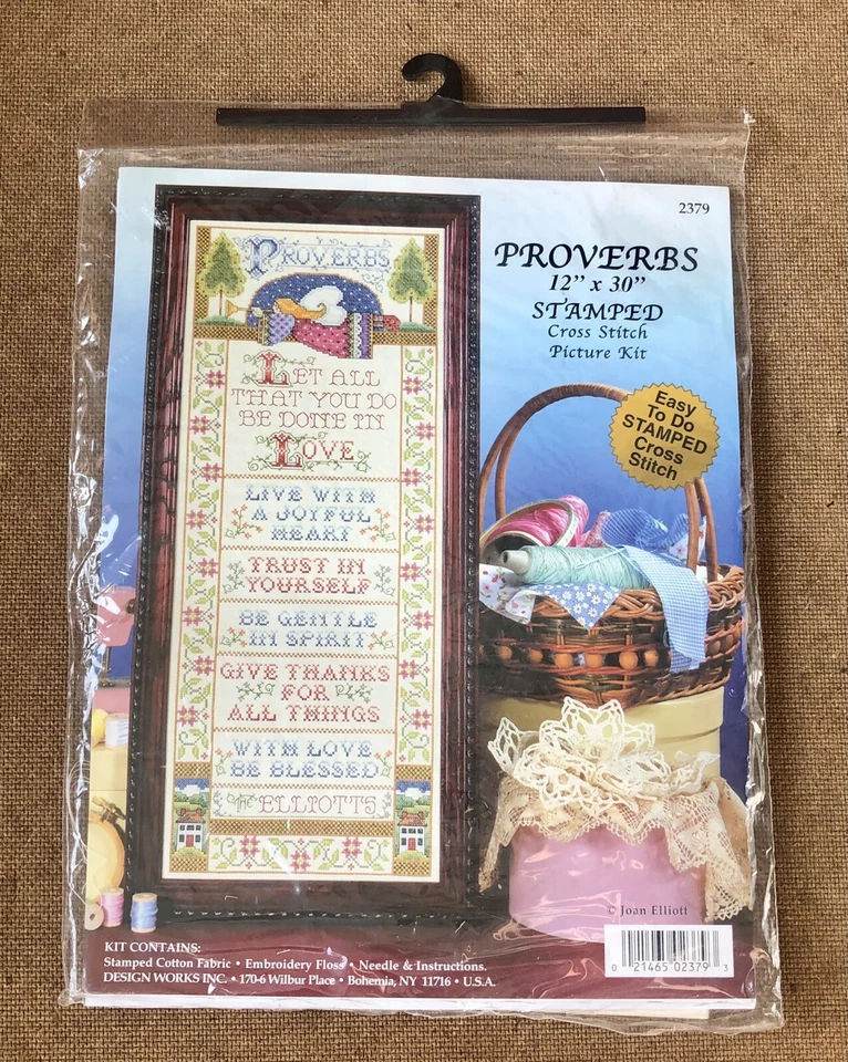Joan Elliott Cross Stitch Kit Bible Proverbs Joyful Heart Blessed With Love New - Image 2 of 4