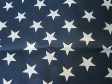 Berkshire Home WHITE Stars on NAVY Heavy Fabric 3 1/2 Yds x 54" Indoor/Outdoor