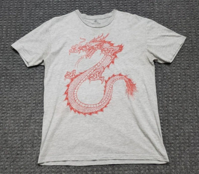 Bacardi Men's Large Gray T Shirt Dragon Berry Rum Promotional Edition