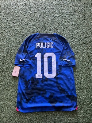 Nike Men's USA Away Jersey 22/23 #10 Pulisic - Blue | eBay