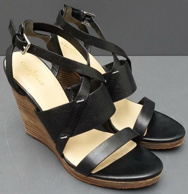 cole haan black wedge sandals