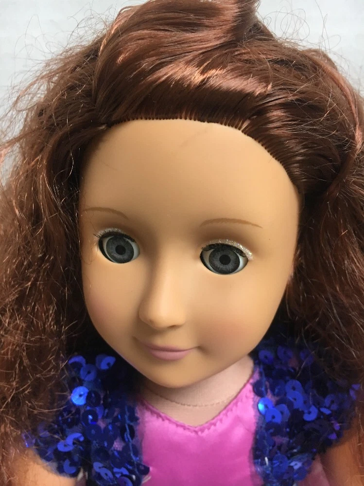 OUR GENERATION DOLL 18 Red Curly Long Hair Blue Eyes By BATTAT eBay