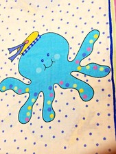 fabric fun juvenile OCTOPUS WHALE FISH 35x44" No Selvages Unknown Brand