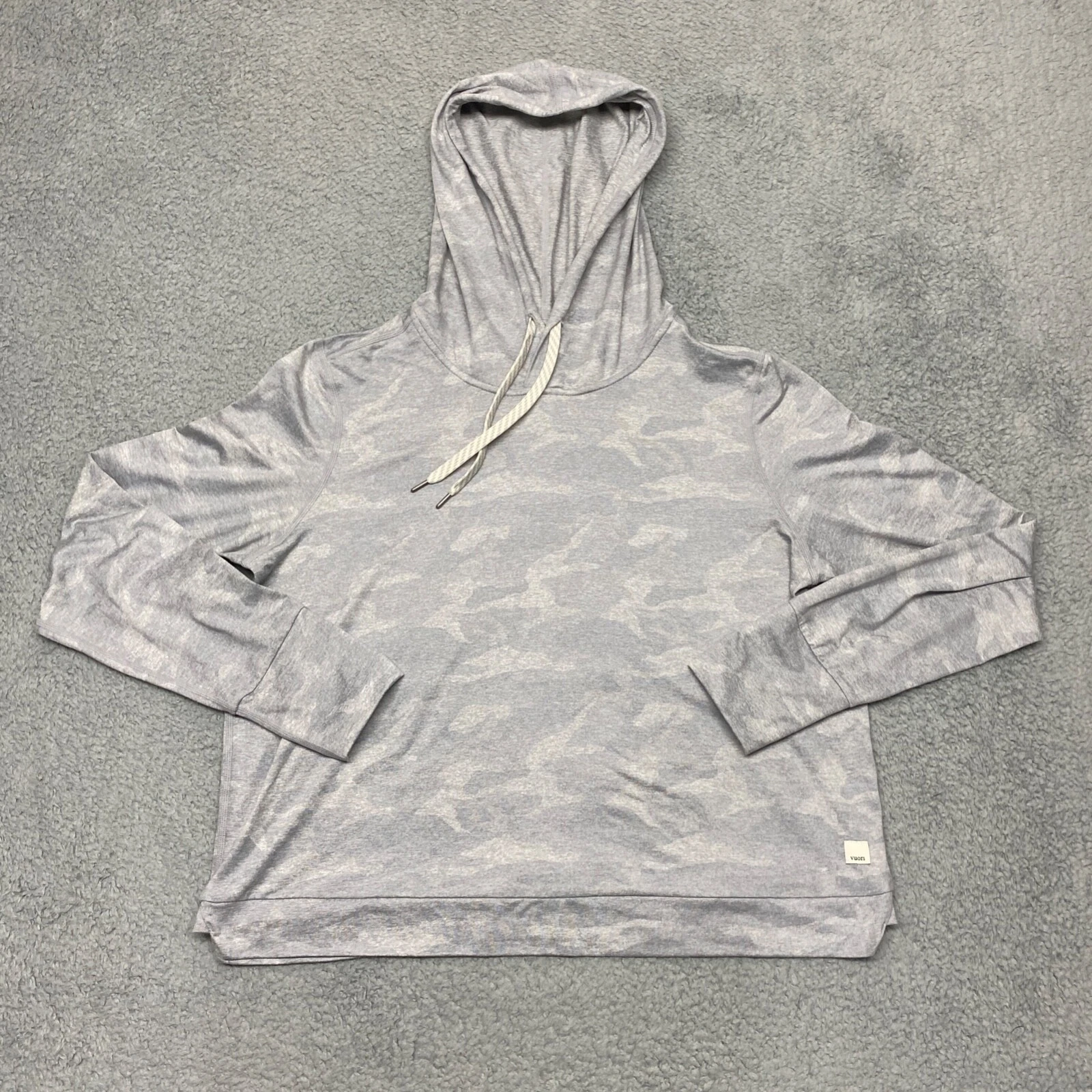 vuori halo essential camo hooded soft dreamknit hoodie