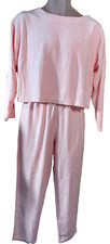 VICTORIA  S SECRET PINK VELOUR SWEATPANTS LOUNGE SET CROP TOP SMALL